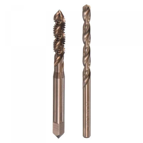 Miniatura 8 de uxcell M2 x 0.4 espiral flauta grifo y 0.063 in Twist Drill Broca Set, métrica M35 cobalto alta velocidad máquina roscado rosca rosca herramienta
