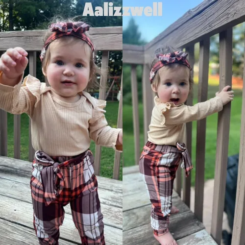 Miniatura 180 de Aalizzwell Conjunto de mameluco acanalado para bebé recién nacido prematuro para otoño e invierno
