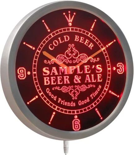 Miniatura 3 de ADVPRO ncqs-tm - Reloj de pared LED personalizado con letrero de neón para cerveza fría y cerveza fría