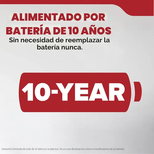Miniatura 2 de Kidde Detector de humo, funciona con batería de 10 años, con luces LED de estado, alarma de 85 dB, 5 pulgadas, 20SD10, paquete de 3