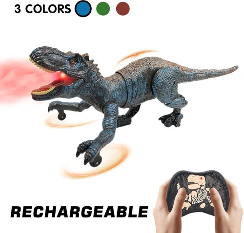 Miniatura 8 de Juguetes de dinosaurio a control remoto para niños de 3-5, 5-7, 8-12, 10-12, juguete electrónico RC T Rex Dino robot para niños, los mejores regalos