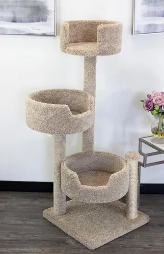Miniatura 2 de New Cat Condos Árbol para gatos de madera real y alfombrado