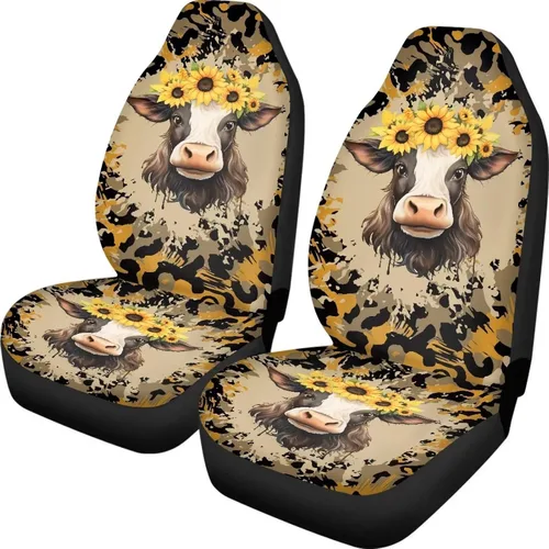 Miniatura 17 de INSTANTARTS Fundas de asiento de coche con diseño de dalia estética, solo para asientos delanteros, protector de asiento de vehículo, 2 unids/set