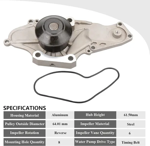 Miniatura 2 de 01103 Bomba de Agua Profesional para Honda 'J30A1/J35A1/J35A4' [3.0 3.2 3.5L] Motor V6 1998-2002 Accord 3.0L, 1999-2004 Odyssey 3.5L, 1997-2003 CL