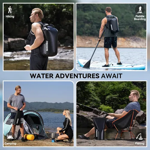 Miniatura 6 de MARCHWAY - Bolso seco flotante e impermeable 1.32/2.64/5.28/7.93/10.57 galones, parte superior enrollable, mantiene secos equipos de kayak rafting
