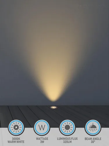 Miniatura 6 de LEONLITE Luces LED de pozo de 3 W 3000 K para paisaje, 12-24 V CA/CC de bajo voltaje, CRI90 IP67 luces de pozo enterrado al aire libre, carcasa