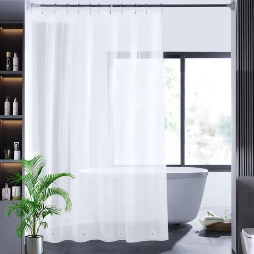 Miniatura 27 de Cortina de ducha corta transparente de 60 pulgadas de largo, forro de cortina de ducha corta de plástico EVA 7G, 60 pulgadas de largo para baño