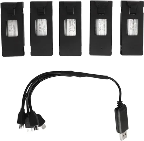Miniatura 8 de LICAEVEY Batería de repuesto para dron de 3.7 V, 1800 mAh, con cable de carga, fácil de instalar para aviones RC E88 E88PRO LsE525 E525 PRO