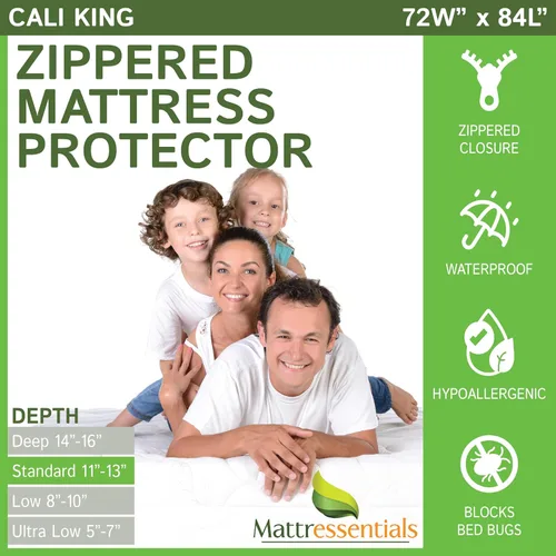 Miniatura 24 de Protector de colchón completo con cremallera (5 a 7 pulgadas de profundidad), funda de colchón impermeable para chinches de cama, funda