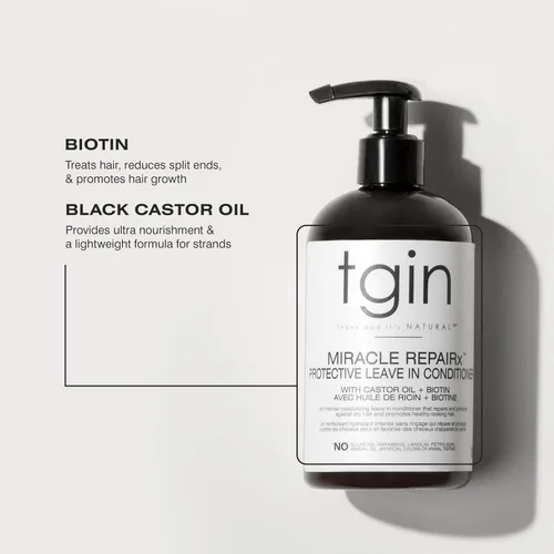 Miniatura 7 de Thank God It's Natural tgin Miracle RepaiRx - Acondicionador protector sin enjuague para cabello rizado, enrollado y ondulado, incluye biotina