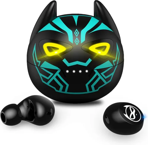 Auriculares para juegos para niños, auriculares Bluetooth 5.3 intrauditivos con micrófono, tiempo de reproducción de 36 horas, IPX6, control táctil,
