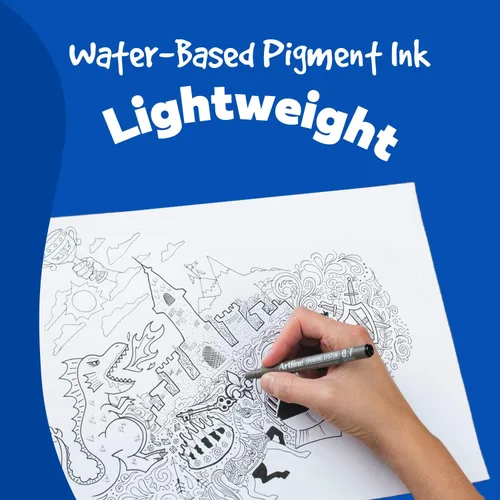 Miniatura 5 de Artline 230 bolígrafos de punta fina con sistema de dibujo, bolígrafos de dibujo técnico artístico, ideales para dibujar, ilustrar y más, negro