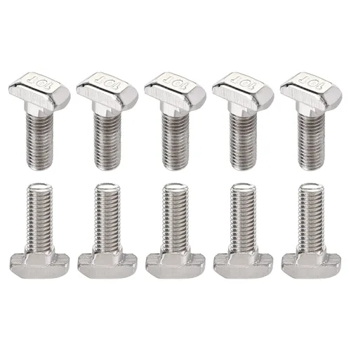Miniatura 20 de DTGN Tornillo deslizante M5x12mm (DXL) con ranura en T – 8 unidades – Bueno para la industria de la construcción – Tornillos en forma de T de acero