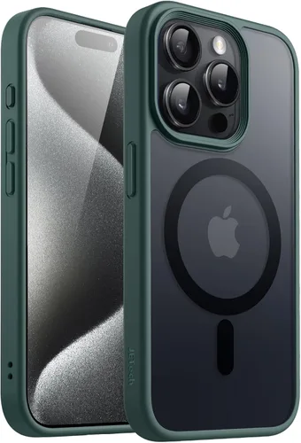 Miniatura 24 de JETech Funda magnética para iPhone 15 de 6.1 pulgadas, compatible con MagSafe, translúcida mate, delgada, a prueba de golpes, color negro
