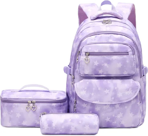 Miniatura 9 de Mochila escolar de 3 juegos, Pequeña margarita negra, Mediana, Mochilas Daypack
