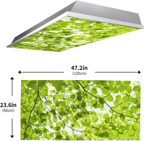 Miniatura 2 de 2 cubiertas de luz fluorescente para luces de techo, cubiertas magnéticas de luz de hojas de primavera con 10 imanes, filtros de luz fluorescentes