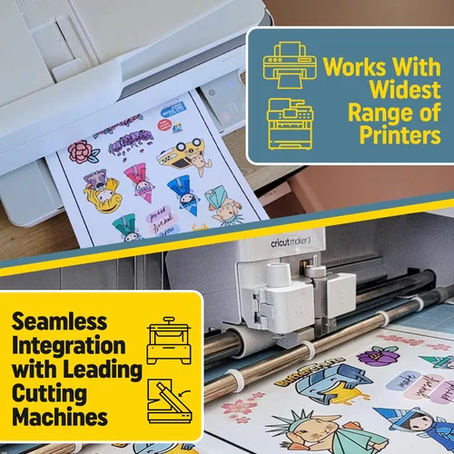 Miniatura 4 de Papel adhesivo de vinilo transparente imprimible, impermeable, 25 hojas de 8.5 x 11 pulgadas, impresora de inyección de tinta (no Epson), papel Claro