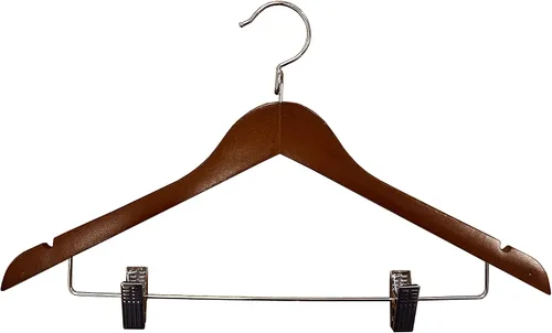 Miniatura 6 de Proman Products KSC9041 Kascade - Perchas de madera, paquete de 50 unidades, diseño único de anillo, para pantalones que ahorran espacio, con barra