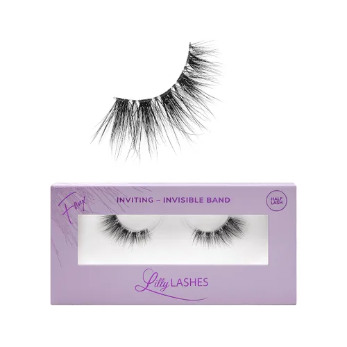 Miniatura 10 de Lilly Lashes Banda Transparente, Pestañas Postizas con Pestañas de Banda Invisible, Medias Pestañas de Aspecto Natural, Media Pestaña Estilo Ojo