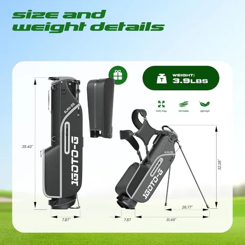 Miniatura 7 de Bolsa de Golf con Soporte Junior - Bolsa de Golf Juvenil para Edades 6-14, Bolsa de Golf con Soporte Ligera para Niños
