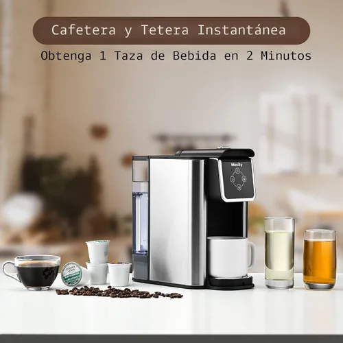 Miniatura 2 de Mecity Cafetera 3 en 1 máquina de café de una sola porción, compatible con cápsulas K Cup, cafetera de café instantáneo, tetera, taza de 6,8,10