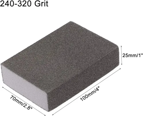Miniatura 2 de uxcell Bloque de esponja de lijado, grano 240-320, 3.937 in x 2.756 in x 0.984 in