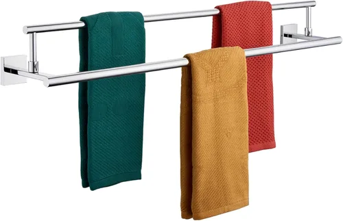 Miniatura 26 de KOKOSIRI Toalleros de baño de 36 pulgadas, rieles dobles para toallas, portatollas negro mate extralargo para cocina, inodoro, acero inoxidable