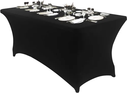 Miniatura 57 de Peomeise - Funda de mesa de elastano de 4 pies, mantel rectangular elástico de elastano (verde manzana, 4 pies)