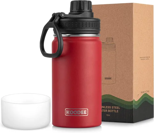 Miniatura 141 de koodee Insulated Water Bottle, 32 oz Stainless Steel Double Wall Vacuum Wide Mouth Sport Bottle with Leakproof Spout Lid (Navy)