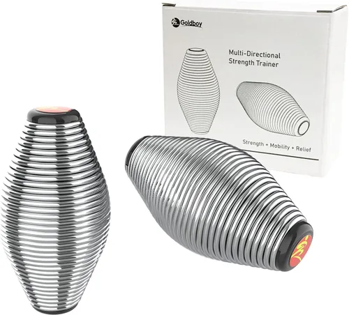 Goldboy Spring Stress Ball - Paquete de 2 unidades de entrenamiento de fuerza de agarre, fortalecedor de agarre para el dedo y la mano, terapia de