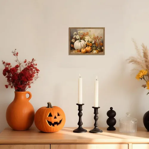 Miniatura 4 de Lienzo decorativo enmarcado de calabaza para sala de estar