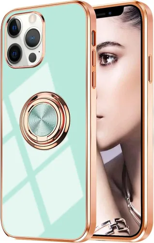 Miniatura 18 de Funda para iPhone 11 Pro con anillo, anillo de rotación de 360 grados integrado con soporte de anillo de rotación de 360 grados con chapado Gris