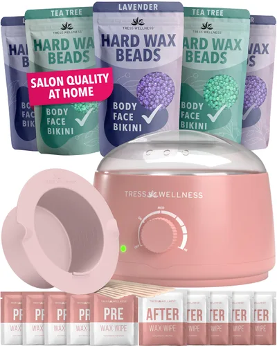Miniatura 8 de Kit de depilación Tress Wellness para piel sensible, seguro para cara y piel, spray de preparación y cuidado posterior, fácil de usar, kit para uso