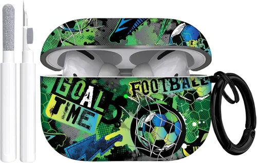 Miniatura 11 de Gedicht Funda para Airpods Pro, lindo diseño de fútbol de TPU suave fundas para Airpods Pro 1ª generación, a prueba de golpes para Airpods Pro 2019