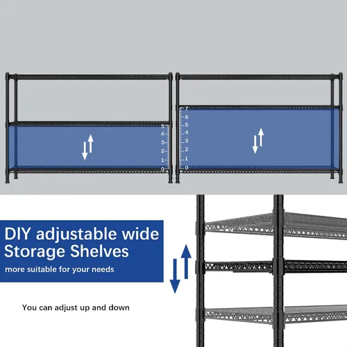 Miniatura 7 de REGILLER Estante de almacenamiento de 3 alambres ajustable y resistente, organizador de alambre de metal para lavandería, baño, cocina, despensa