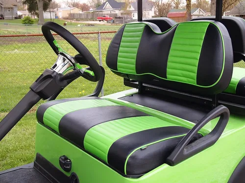 Miniatura 7 de Huskey - 4 fundas de asiento para carrito de golf delanteros y traseros para Club Car Precedent 2004+, modelos Tempo 2017+ G&E, negro de dos tonos