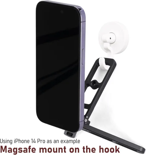 Miniatura 5 de Trípode de bolsillo compatible con MagSafe, sujeción magnética resistente, altura ajustable para teléfonos MagSafe, ideal para vlogging