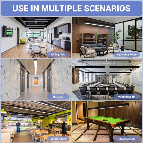 Miniatura 9 de Luz lineal LED de 4 pies, luz arriba y abajo de 50/45/40/35/30W, CCT de 3000/4000/5000K, luminarias lineales comerciales y residenciales