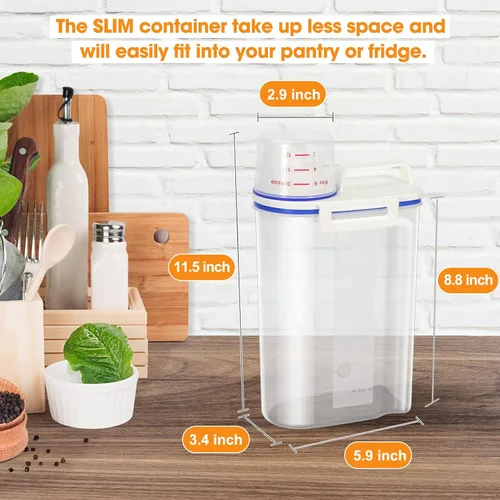 Miniatura 6 de TBMax Contenedor de arroz 1.8 kg / 4 libras Dispensador de arroz con taza de medición, contenedor de almacenamiento de alimentos para cocina