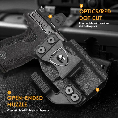 Miniatura 2 de WARRIORLAND IWB Funda Kydex con corte de garra y óptica, ajuste seleccionado para S&W Bodyguard 2.0, Hellcat Pro, Glock 17/19 Gen 3-5 y 19X / 43X