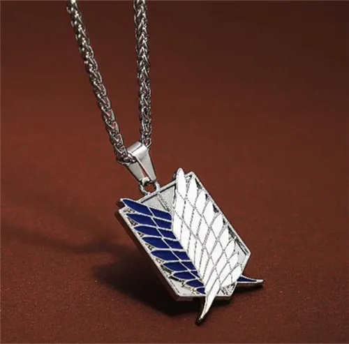 Miniatura 2 de MeganJDesigns Collar con dije de personaje de anime, alas de la libertad, para niños y niñas, fanáticos del anime, Zinc, No es una piedra preciosa