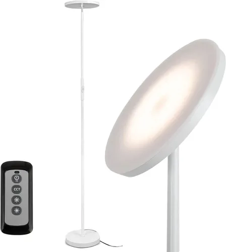 Miniatura 10 de JOOFO Lámpara de pie, 30 W/2400 lm, luz LED cielo, moderna, 3 temperaturas de color, súper brillante, luz de poste alto con control remoto y táctil