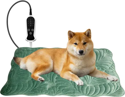 Miniatura 30 de Almohadilla térmica para perros para perros, almohadilla térmica impermeable para mascotas, interruptor de termostato inteligente, 9 velocidades