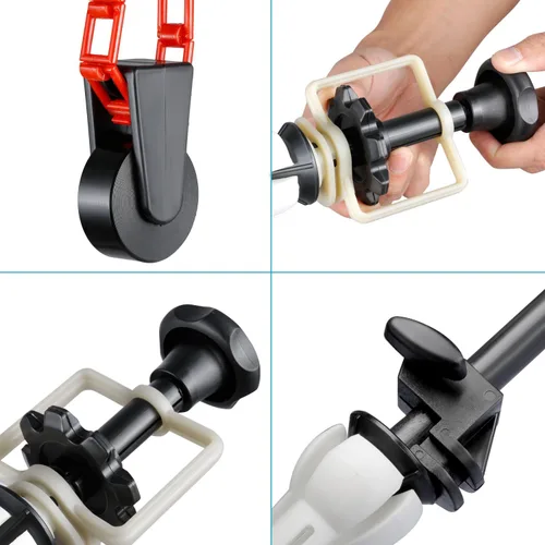 Miniatura 5 de NEEWER Sistema de soporte manual de fondo para montaje en pared de un solo rodillo con 2 ganchos individuales, 2 barras de expansión, 1 cadena