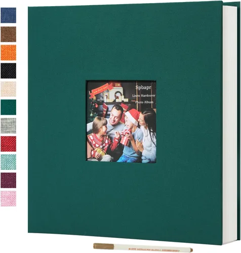 Miniatura 14 de Spbapr - Álbum de fotos grande autoadhesivo de 3 x 5, 4 x 6, 5 x 7, 8 x 10, álbum de recortes magnético, 40 páginas en blanco, cubierta de lino, Azul