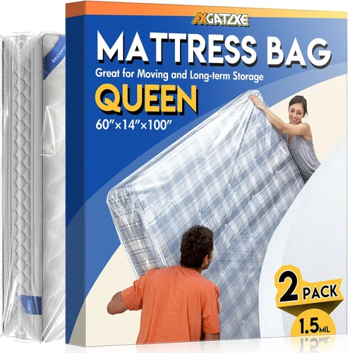 Miniatura 18 de Bolsa de plástico para colchón para mudanza y almacenamiento, funda impermeable para colchón, protector de colchón para suministros de mudanza