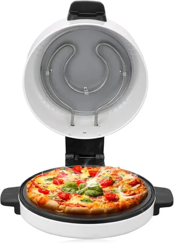 Horno eléctrico para pizza, portátil de 12 pulgadas para encimera, máquina de carne, 2000 W, 6 minutos, cocción rápida, parte inferior