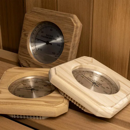 Miniatura 4 de Northern Lights Group Termómetro de sauna: vapor seco de Fininsh de madera de cedro rojo occidental en Fahrenheit Celsius sala infrarroja de madera