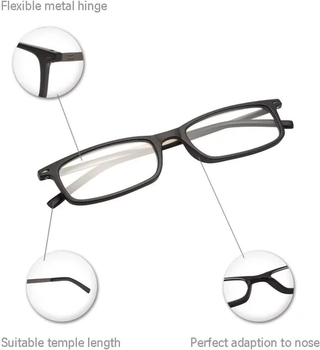 Miniatura 2 de EYEGUARD Gafas de lectura con estuche portátil, mini lectores de bolsillo delgados para mujeres y hombres