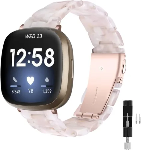 Miniatura 11 de Correa de reloj de resina compatible con Fitbit Versa 4/Sense 2/Versa 3/Sense 1, pulsera brazalete de moda ligera y ajustable de repuesto